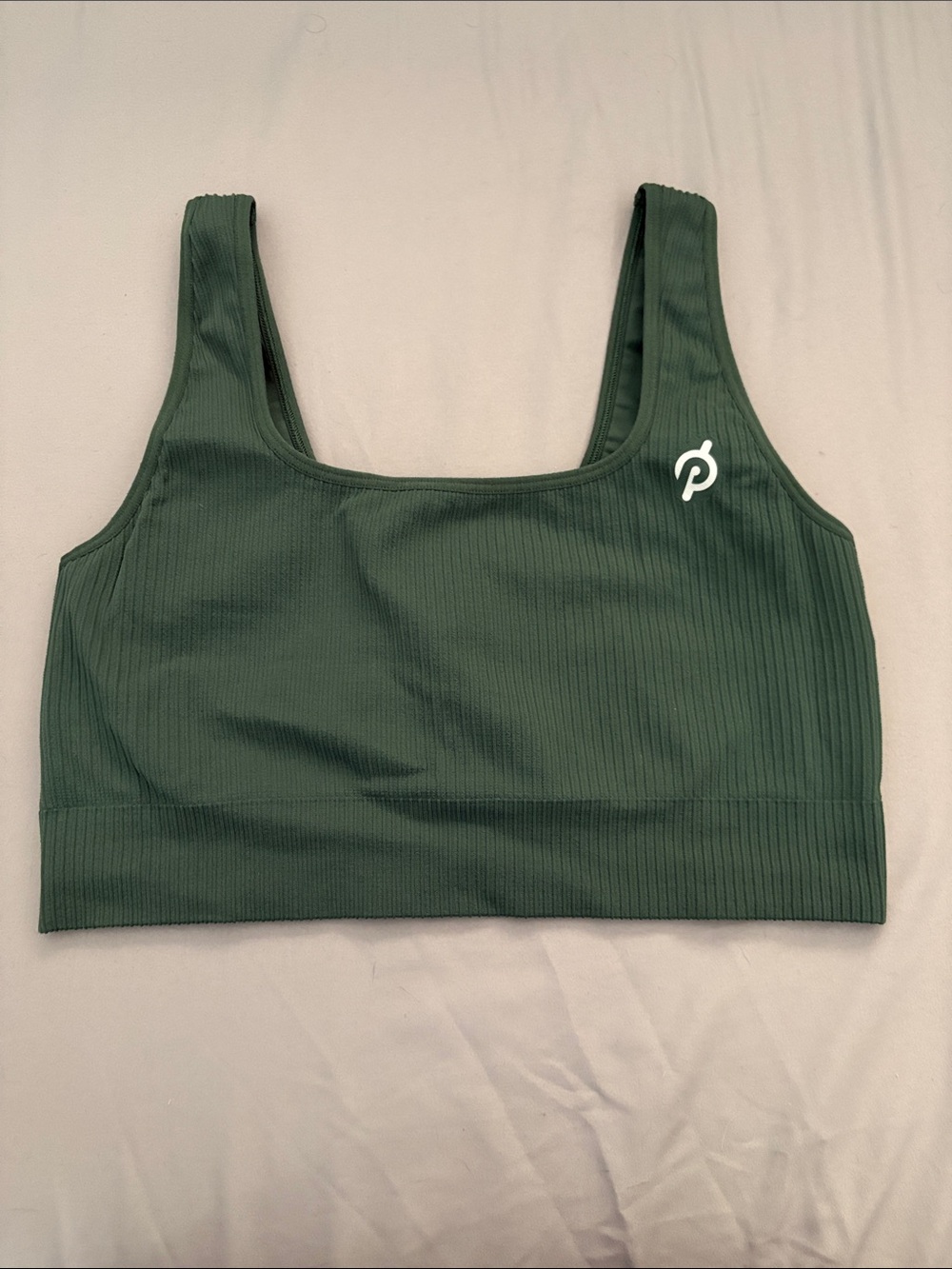 Peloton Ribbed Scoop Sports Bra - Dark Green size M/L